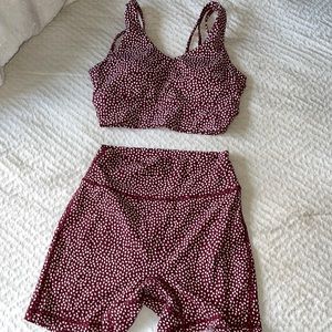 Buffbunny matching set, Size S - vineyard red bossy print